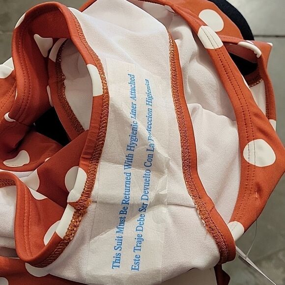 BRAND NEW XHILARATION HATER NECK POLKA-DOT PADDED BRA SWIMSUITS SET - Picture 13 of 13